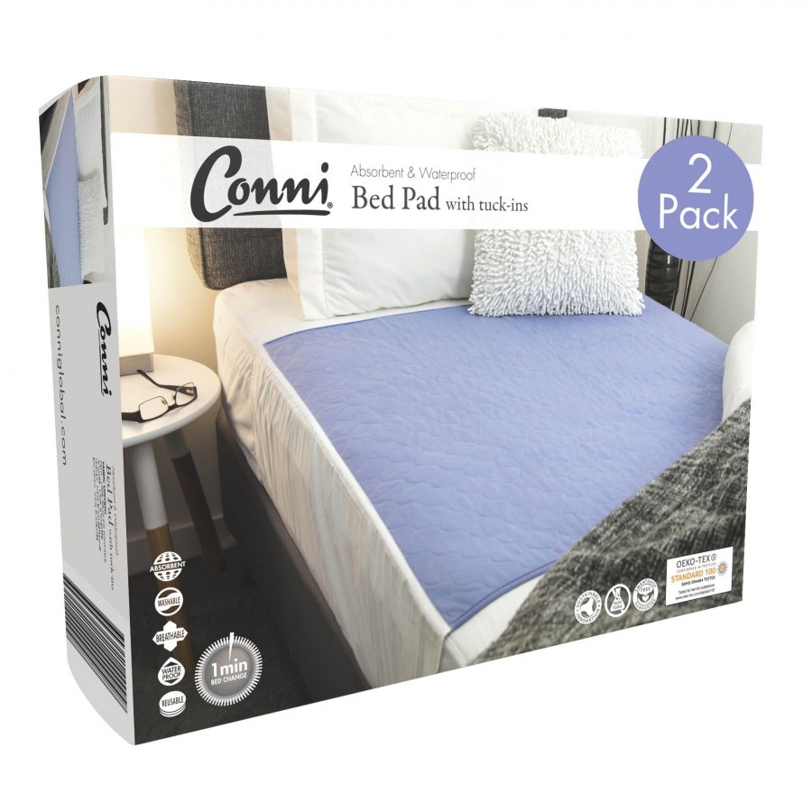Conni Reusable Bed Pad with Tuck-ins Mauve - 2PACK
