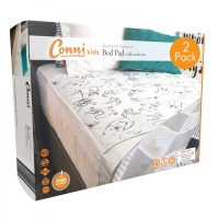 Conni Kids Reusable Bed Pad with Tuck-ins Aussie Animals - 2 PACK