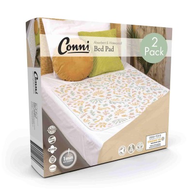 Conni Reusable Bed Pad Organic Print - 2PACK