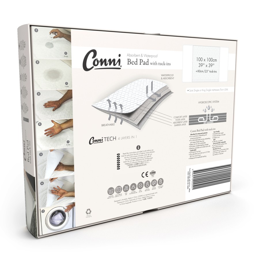 Conni Reusable Bed Pad - White