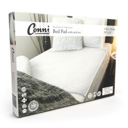 Conni Reusable Bed Pad with Tuck-ins - White