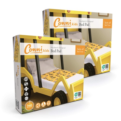 Conni Kids Bed Pad - Truck Print - 2 Pack