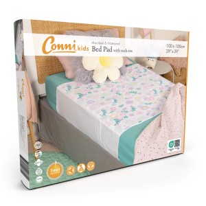 Conni Kids Reusable Bed Pad with Tuck-ins - Flower Print