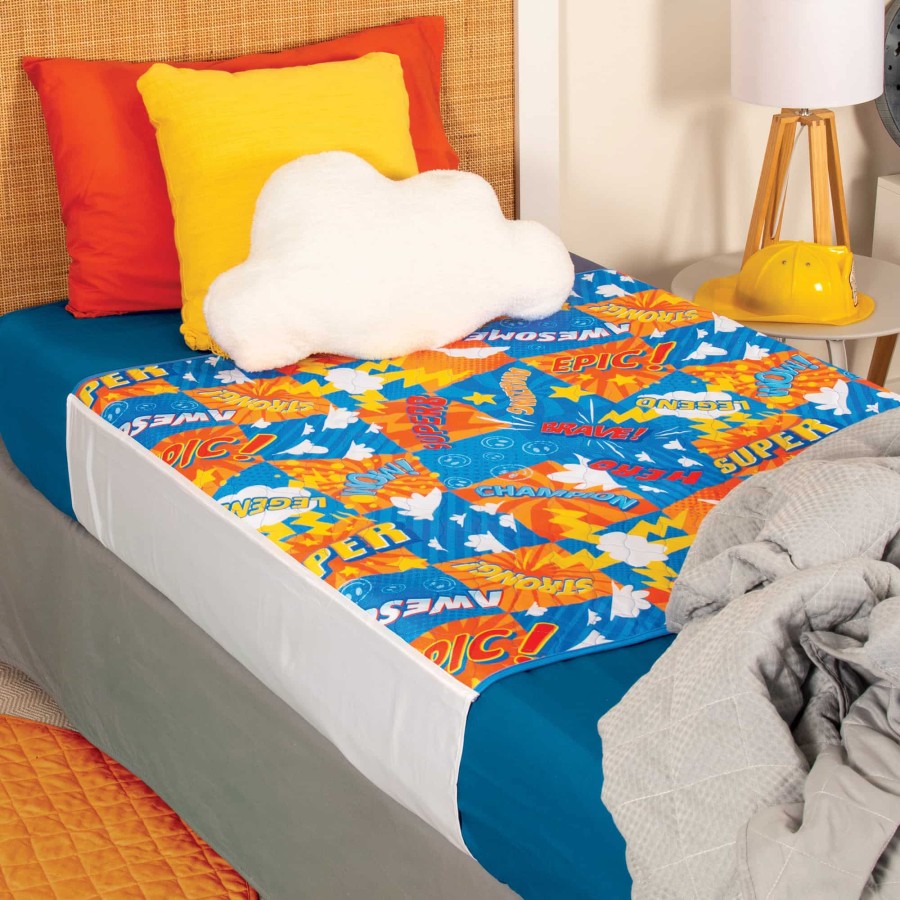 Conni Kids Reusable Bed Pad with Tuck-ins Hero Print - 2 PACK
