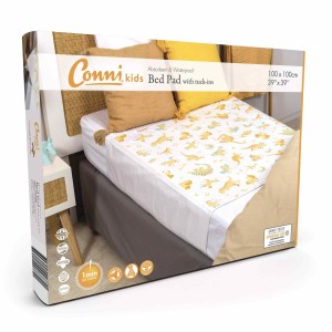 Conni Kids Reusable Bed Pad with Tuck-ins - Unicorn & Dinosaur
