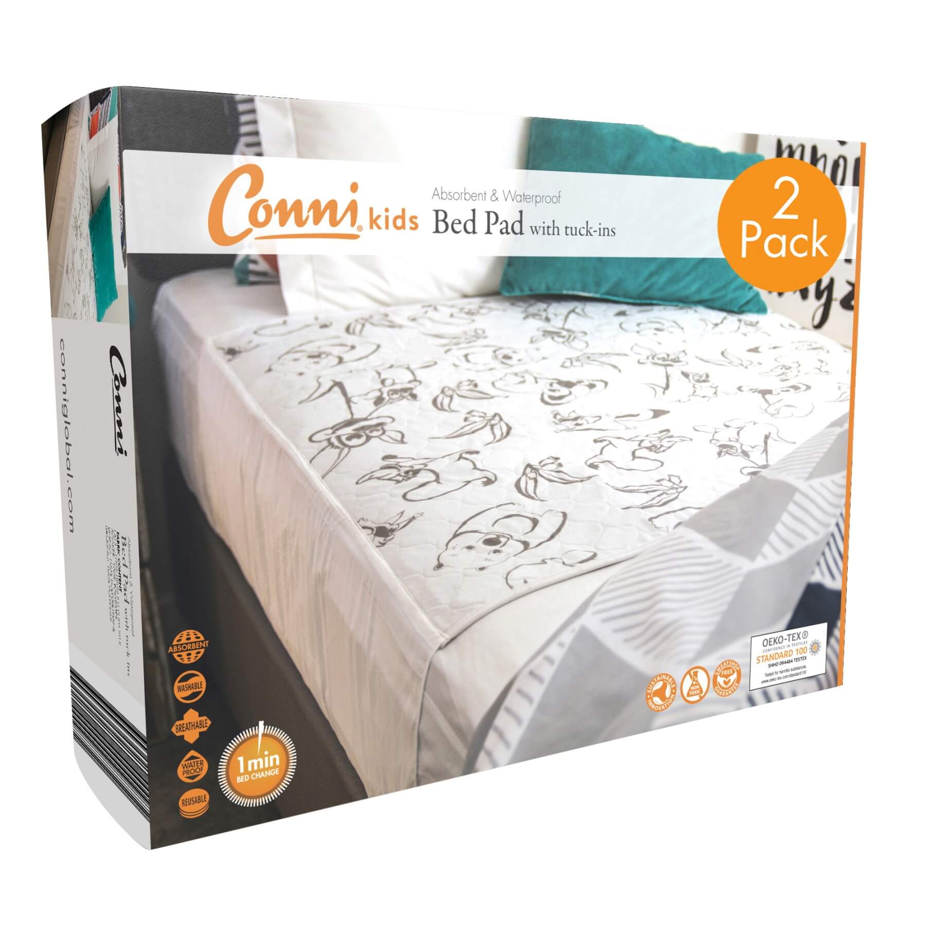 Buddies Bed Pad with Tuck ins Double 137cm x 90cm Waterproof