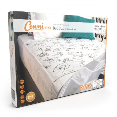 Conni Kids Reusable Bed Pad with Tuck-ins - Aussie Animals