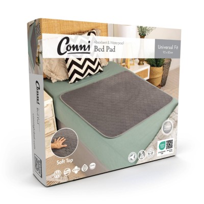 Conni Plush Top Bed Pad - Charcoal
