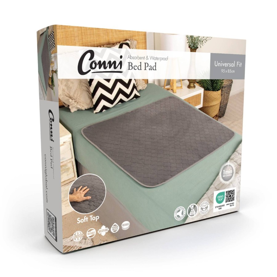 Conni Plush Top Bed Pad - Charcoal