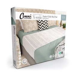Conni Satin-Glide X-wide Bed Pad with tuck-ins - White