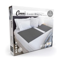 Conni X-wide Dual Reusable Bed Pad with Tuck-ins Charcoal - 2PACK