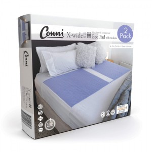 Conni X-wide Dual Reusable Bed Pad with Tuck-ins Mauve - 2PACK