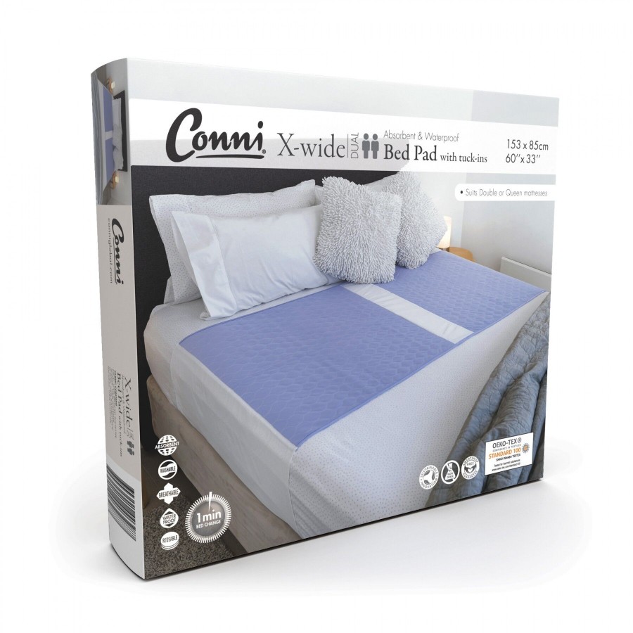 Conni X-wide Dual Reusable Bed Pad with Tuck-ins - Mauve