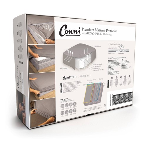 Premium Waterproof Mattress Protector - with Micro-Plush Technology - Charcoal