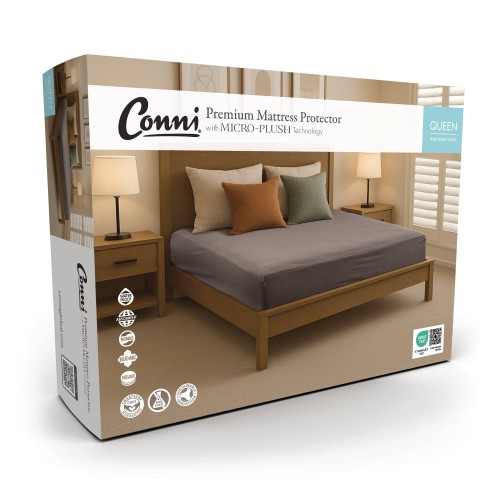 Premium Waterproof Mattress Protector - with Micro-Plush Technology - Charcoal