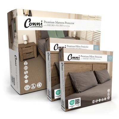 Premium Waterproof Mattress Protector - with Micro-Plush Technology with 2 Waterproof Pillow Protectors - Charcoal