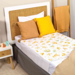 Conni Kids MIXED Reusable Bed Pad and Reusable Bed Pad with tuck-ins - Unicorn and Dinosaur - 2 PACK
