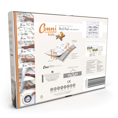 Conni Kids Reusable Bed Pad with Tuck-ins Aussie Animals - 2 PACK
